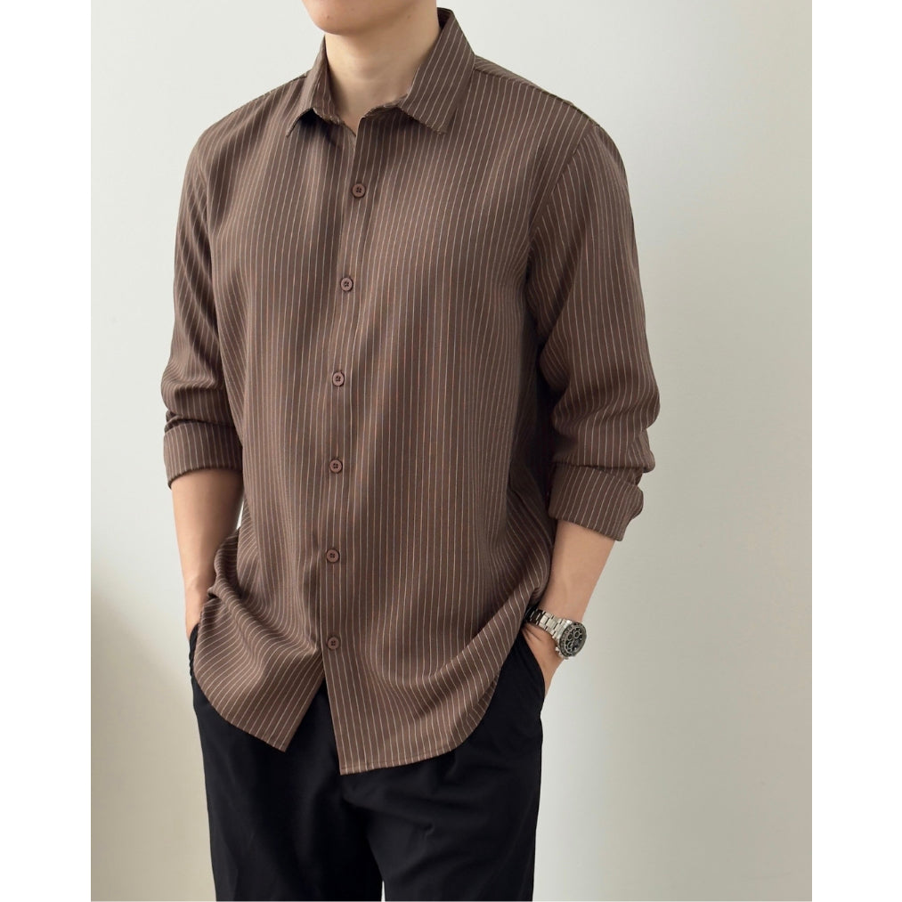 Kadaka MT-0227 Men Striped Long Sleeve Shirt | Kemeja Stripes Pria