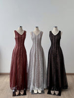 Load image into Gallery viewer, Kadaka D-0267 Maxi Lace Reversible Party Dress | Dress Panjang Brukat Wanita
