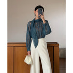 Load image into Gallery viewer, Kadaka T-0564 CNY Imlek Cheongsam Long Sleeve Lace Top with Neck Scarf | Atasan Lengan Panjang Brukat Wanita
