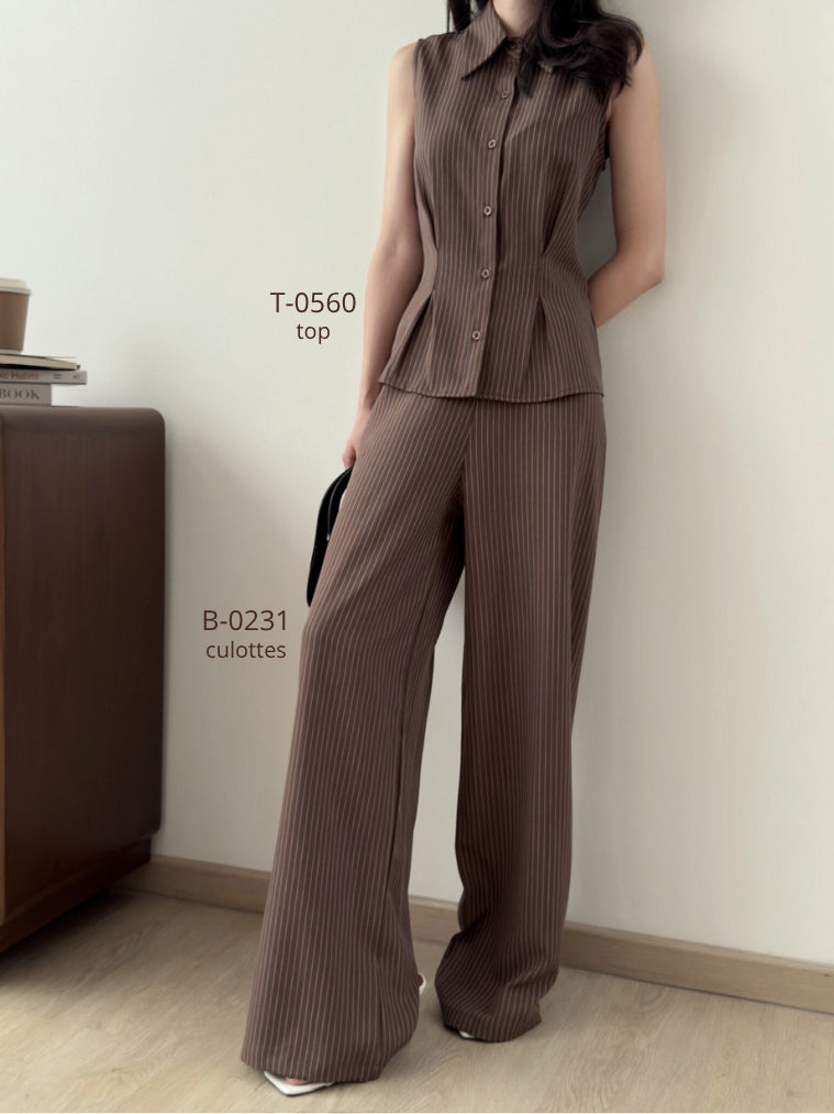 Kadaka B-0231 Highwaisted Culotte Stripes | Celana Kulot Wanita Stripes