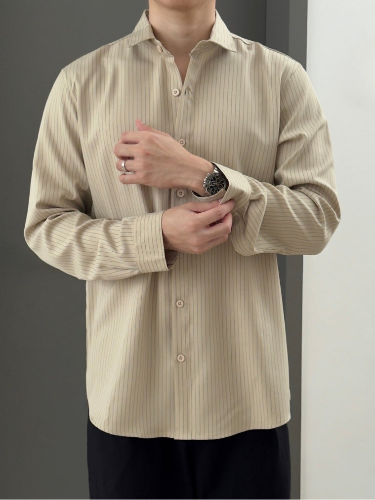 Kadaka MT-0227 Men Striped Long Sleeve Shirt | Kemeja Stripes Pria