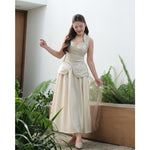 Load image into Gallery viewer, Kadaka S-0199 Jacquard Cheongsam Set with Satin Tulle Midi Skirt | Set Atasan dan Rok Wanita
