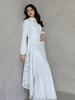 Load image into Gallery viewer, Kadaka D-0269 Maxi Lace Dress with Drapery Detail | Dress Wanita Panjang Detail Brukat
