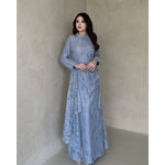 Load image into Gallery viewer, Kadaka D-0269 Maxi Lace Dress with Drapery Detail | Dress Wanita Panjang Detail Brukat
