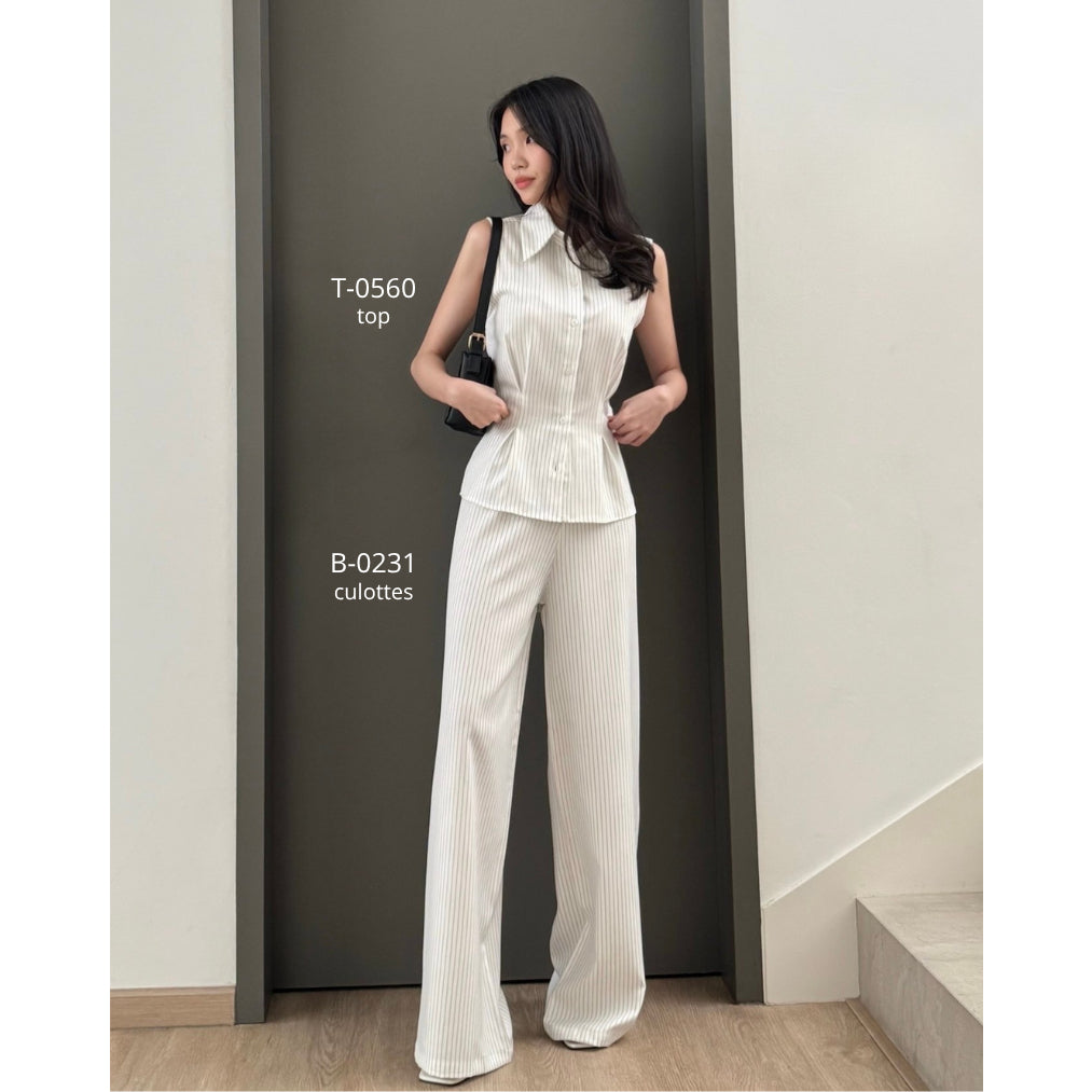 Kadaka B-0231 Highwaisted Culotte Stripes | Celana Kulot Wanita Stripes