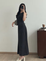 Load image into Gallery viewer, Kadaka D-0266 Maxi Dress Stripes with Adjustable Waist | Dress Panjang Wanita
