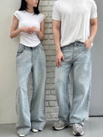Load image into Gallery viewer, Kadaka Couple Group Family Outfit | Women and Men Loose Denim Pants |  Blue No. 1 Collection
