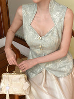 Load image into Gallery viewer, Kadaka S-0199 Jacquard Cheongsam Set with Satin Tulle Midi Skirt | Set Atasan dan Rok Wanita
