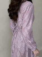 Load image into Gallery viewer, Kadaka D-0269 Maxi Lace Dress with Drapery Detail | Dress Wanita Panjang Detail Brukat
