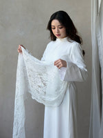 Load image into Gallery viewer, Kadaka D-0270 Maxi Dress with Draped Lace Scarf | Dress Panjang Wanita Scarf Brukat
