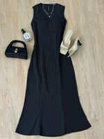 Load image into Gallery viewer, Kadaka D-0266 Maxi Dress Stripes with Adjustable Waist | Dress Panjang Wanita
