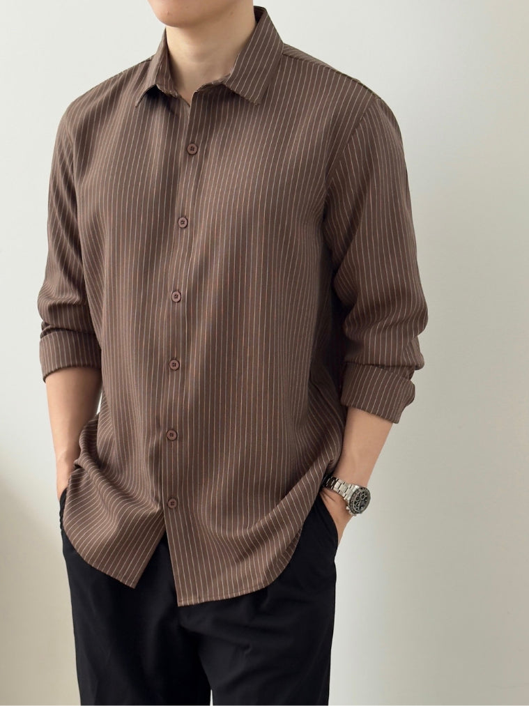 Kadaka MT-0227 Men Striped Long Sleeve Shirt | Kemeja Stripes Pria