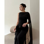 Load image into Gallery viewer, Kadaka T-0568 Sleeveless Top with Shoulder Shawl | Atasan Wanita detail Syal
