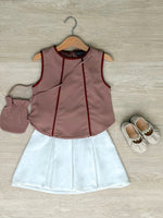 Muat gambar ke penampil Galeri, Kadaka KG-0114 Girls Sleeveless Top with Mini Sling Bag | Atasan Anak Perempuan
