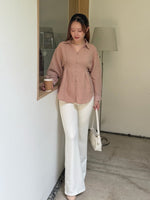Load image into Gallery viewer, Kadaka T-0566 Long Sleeve Shirt Adjustable Waist | Kemeja Wanita Lengan Panjang
