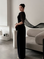 Load image into Gallery viewer, Kadaka T-0568 Sleeveless Top with Shoulder Shawl | Atasan Wanita detail Syal
