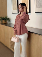 Load image into Gallery viewer, Kadaka Couple Outfit | Airflow Linen Top Blouse Skirt and Shirt | Cloud Nine Collection (1)
