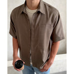 Load image into Gallery viewer, Kadaka Mocha Shirt | Short Sleeve Men Shirt | Atasan Kemeja Pria Lengan Pendek | Out For Coffee Collection MT-0233
