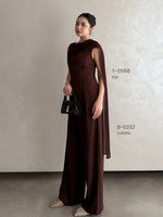 Load image into Gallery viewer, Kadaka T-0568 Sleeveless Top with Shoulder Shawl | Atasan Wanita detail Syal
