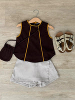 Muat gambar ke penampil Galeri, Kadaka KG-0114 Girls Sleeveless Top with Mini Sling Bag | Atasan Anak Perempuan
