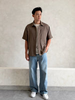 Load image into Gallery viewer, Kadaka Mocha Shirt | Short Sleeve Men Shirt | Atasan Kemeja Pria Lengan Pendek | Out For Coffee Collection MT-0233
