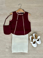 Muat gambar ke penampil Galeri, Kadaka KG-0114 Girls Sleeveless Top with Mini Sling Bag | Atasan Anak Perempuan
