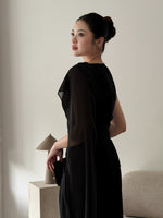 Load image into Gallery viewer, Kadaka T-0568 Sleeveless Top with Shoulder Shawl | Atasan Wanita detail Syal
