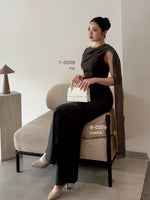 Load image into Gallery viewer, Kadaka T-0568 Sleeveless Top with Shoulder Shawl | Atasan Wanita detail Syal

