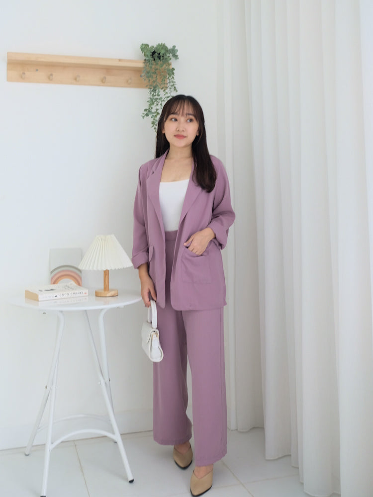 Kadaka S-0177 Set Blazer dan Culotte Wanita Bahan Flowy