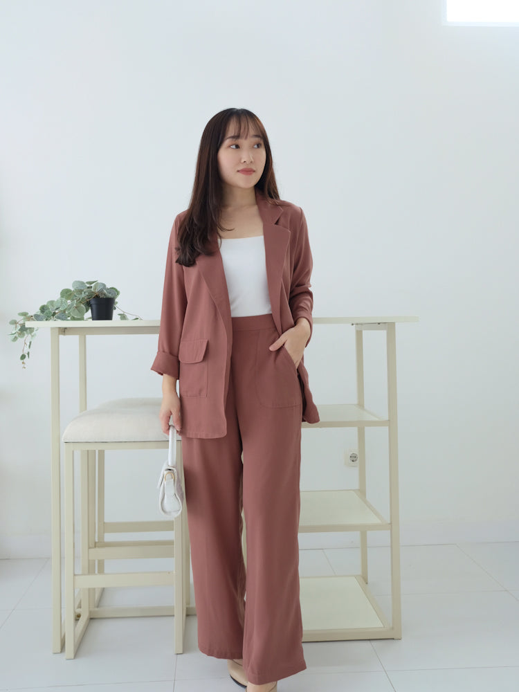 Kadaka S-0177 Set Blazer dan Culotte Wanita Bahan Flowy