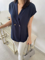 Muat gambar ke penampil Galeri, Kadaka T-0289 Top V Neck Blouse Wanita Detail Kancing
