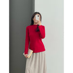 Muat gambar ke penampil Galeri, Kadaka T-0376 Top Mock Neck Long Sleeve Basic Stretch
