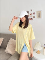 Muat gambar ke penampil Galeri, Kadaka T-0467 Oversized Top Atasan Kaos Wanita Comfy Detail Button
